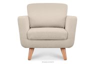 Cremefarbener skandinavischer Sessel Bouclé