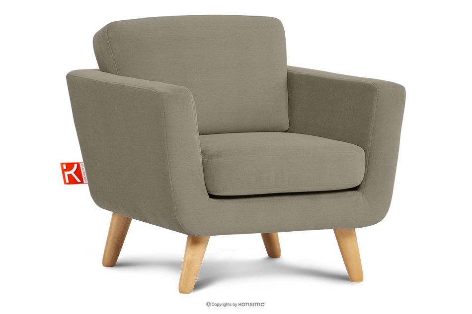 TAGIO Beigefarbener skandinavischer Sessel beige - Foto 2