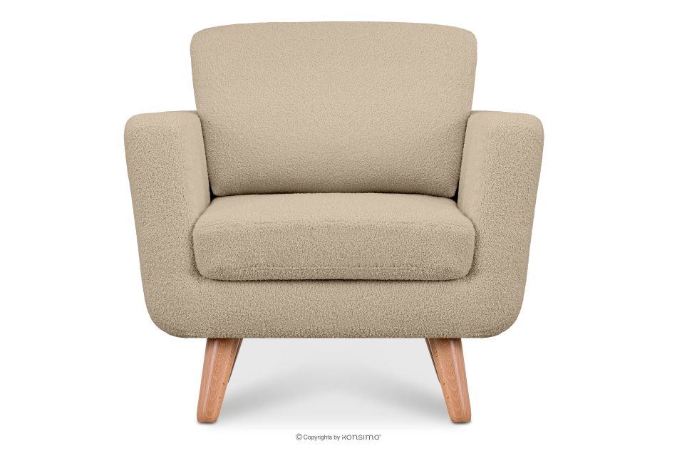 TAGIO Beiger skandinavischer Sessel Bouclé beige - Foto 0