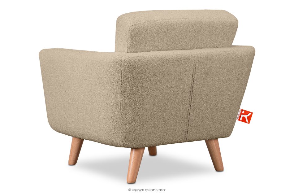TAGIO Beiger skandinavischer Sessel Bouclé beige - Foto 4