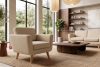 TAGIO Beiger skandinavischer Sessel Bouclé beige - Foto 13