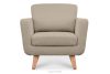 TAGIO Graubeige skandinavischer Sessel Bouclé graubeige - Foto 1