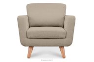 Graubeige skandinavischer Sessel Bouclé