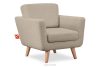 TAGIO Graubeige skandinavischer Sessel Bouclé graubeige - Foto 3