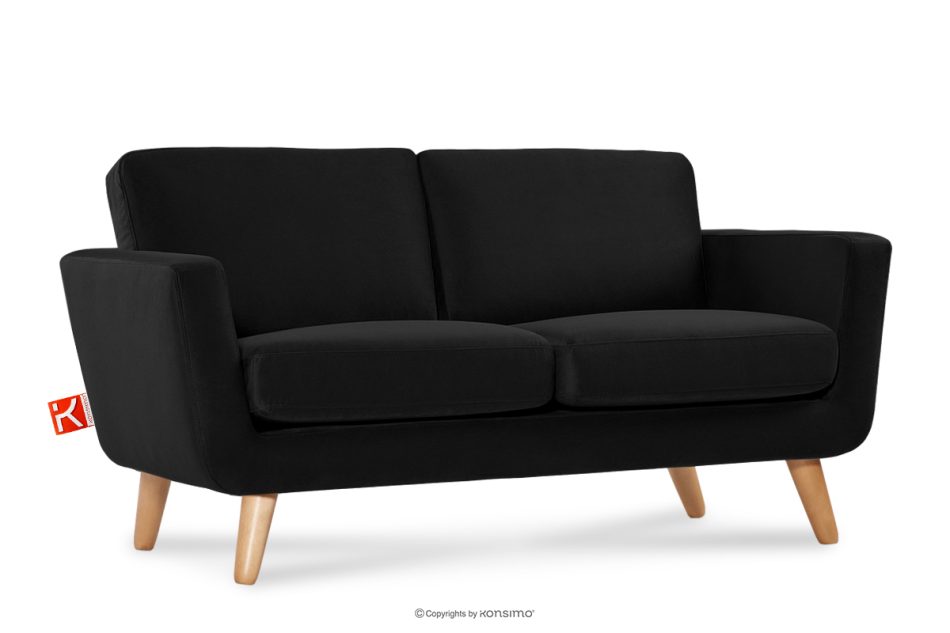 TAGIO Schwarzes skandinavisches 2-Sitzer-Sofa schwarz - Foto 2