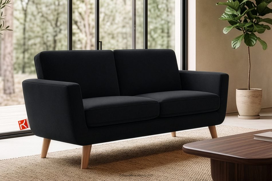 TAGIO Schwarzes skandinavisches 2-Sitzer-Sofa schwarz - Foto 1
