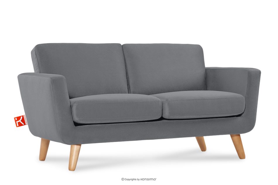 TAGIO Graues skandinavisches 2-Sitzer-Sofa grau - Foto 2