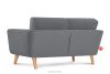 TAGIO Graues skandinavisches 2-Sitzer-Sofa grau - Foto 4