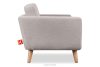 TAGIO Hellgrau skandinavisches 2-Sitzer-Sofa Bouclé hellgrau - Foto 4