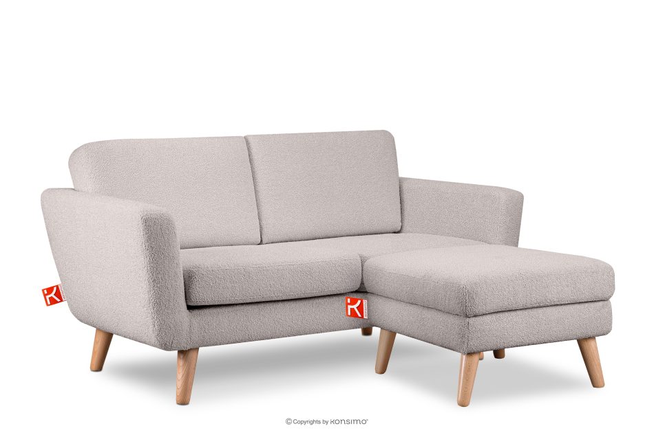 TAGIO Hellgrau skandinavisches 2-Sitzer-Sofa Bouclé hellgrau - Foto 5