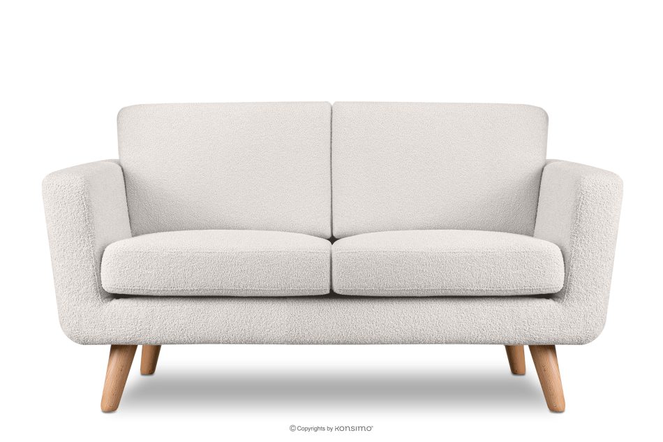 TAGIO Weißes skandinavisches 2-Sitzer-Sofa Bouclé weiß - Foto 0