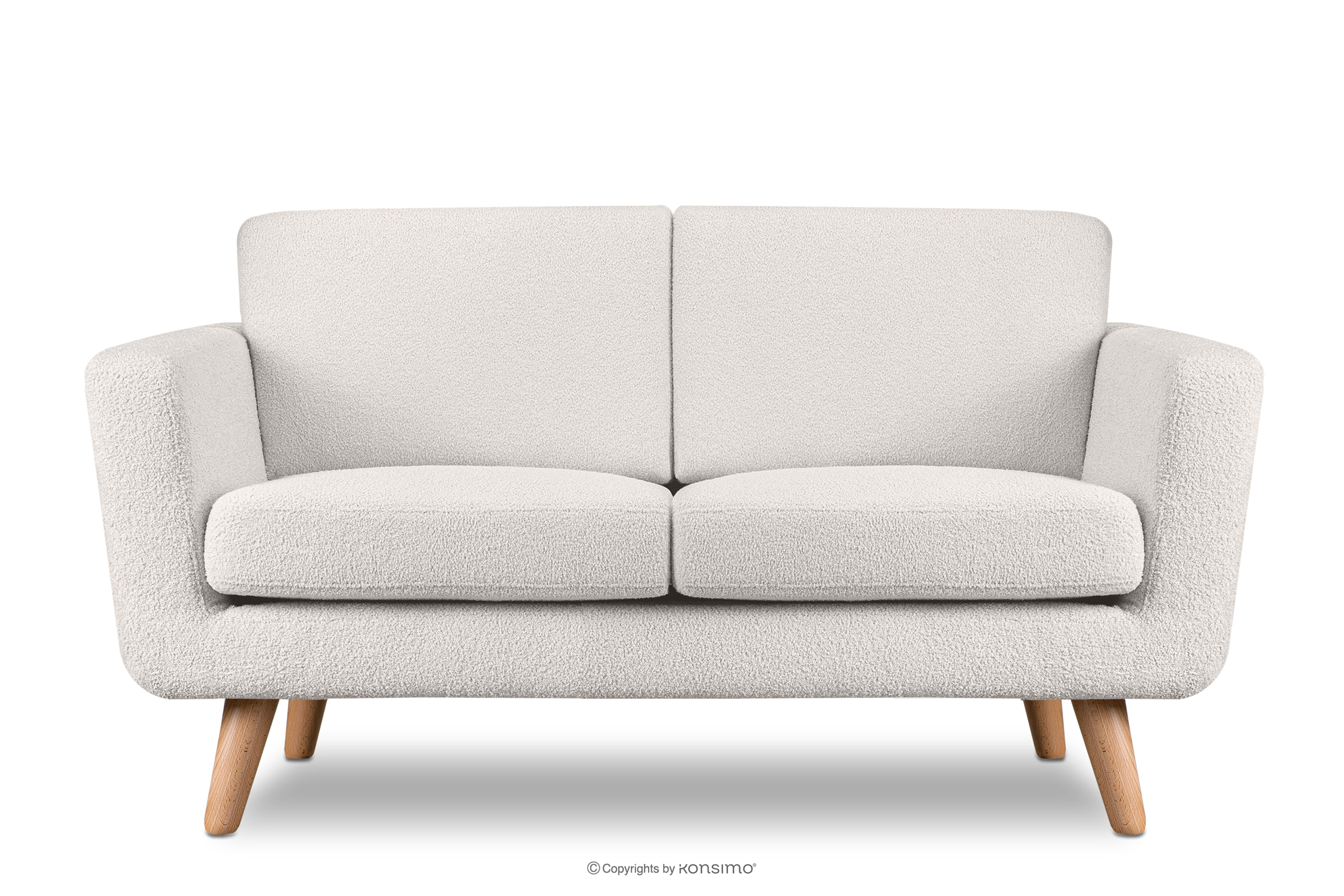 Weißes skandinavisches 2-Sitzer-Sofa Bouclé
