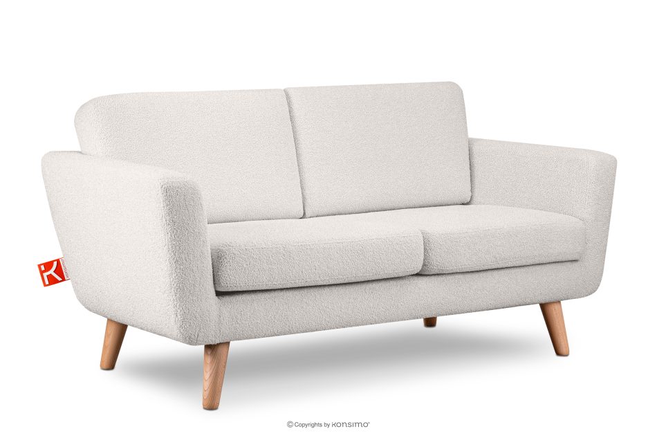 TAGIO Weißes skandinavisches 2-Sitzer-Sofa Bouclé weiß - Foto 2