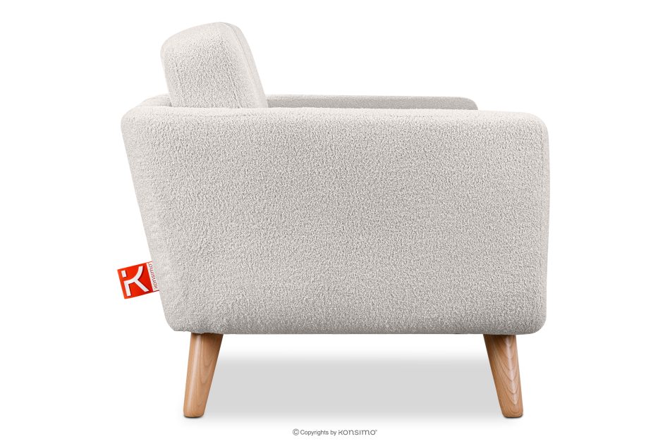 TAGIO Weißes skandinavisches 2-Sitzer-Sofa Bouclé weiß - Foto 3