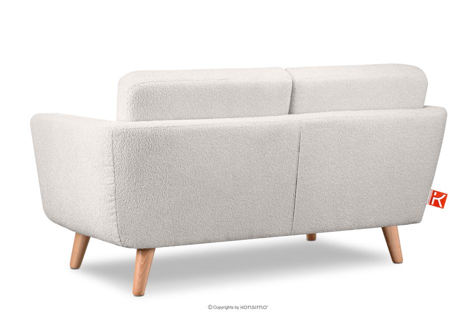 TAGIO Weißes skandinavisches 2-Sitzer-Sofa Bouclé weiß - Foto 4
