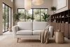 TAGIO Weißes skandinavisches 2-Sitzer-Sofa Bouclé weiß - Foto 13