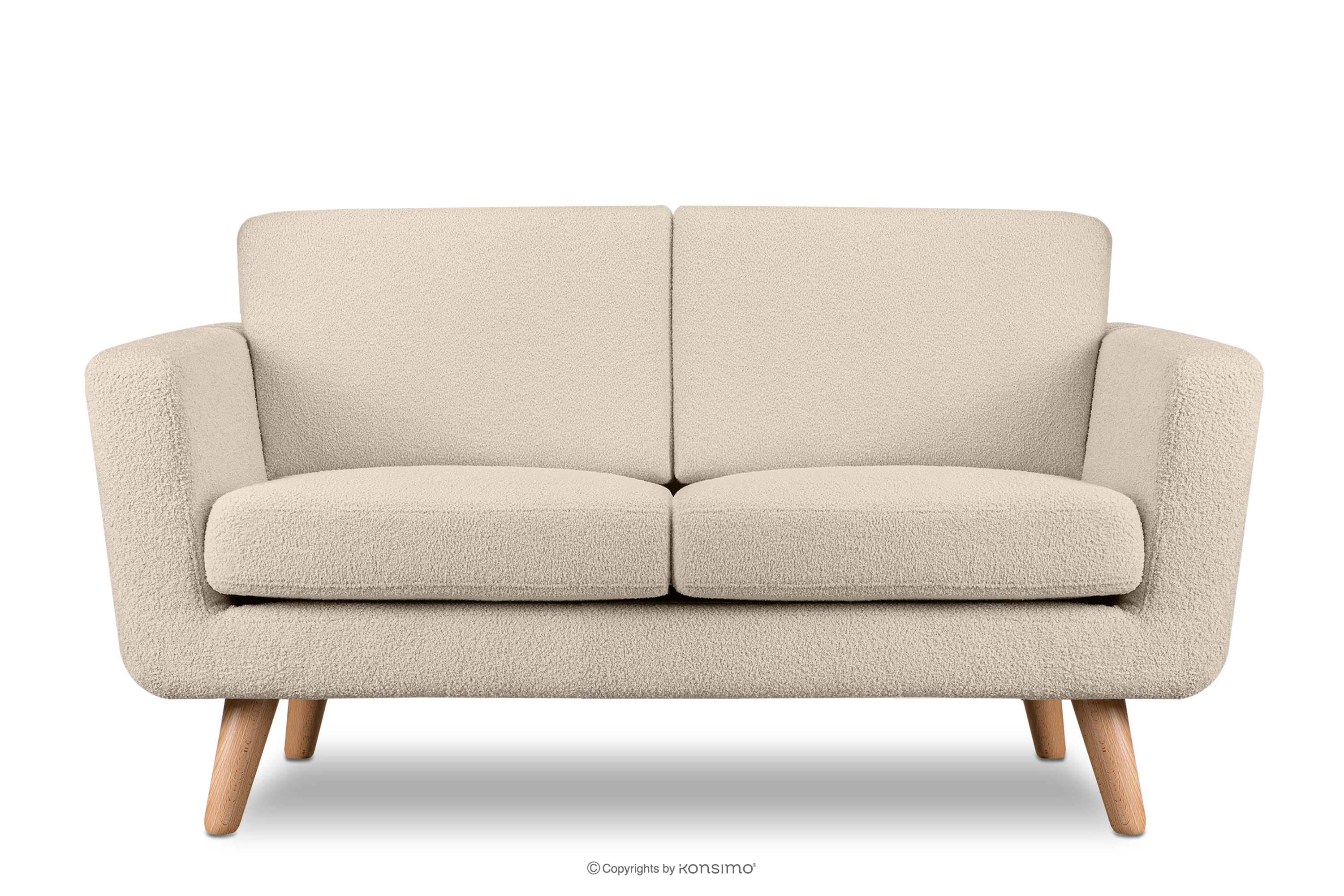Cremefarbenes skandinavisches 2-Sitzer-Sofa Bouclé