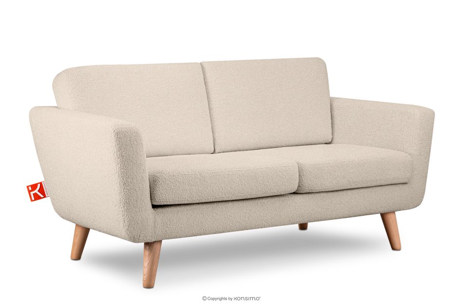 TAGIO Cremefarbenes skandinavisches 2-Sitzer-Sofa Bouclé creme - Foto 2