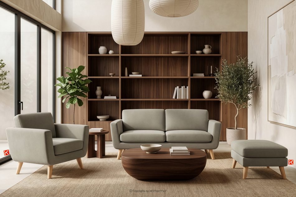 TAGIO Beiges skandinavisches 2-Sitzer-Sofa beige - Foto 11