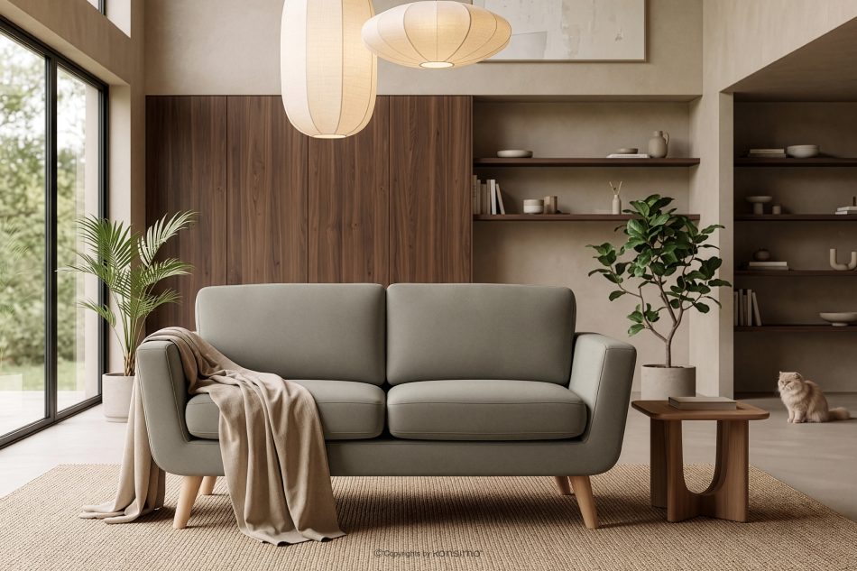 TAGIO Beiges skandinavisches 2-Sitzer-Sofa beige - Foto 12