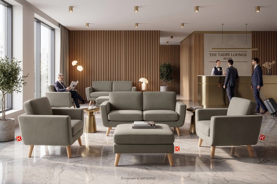 TAGIO Beiges skandinavisches 2-Sitzer-Sofa beige - Foto 13