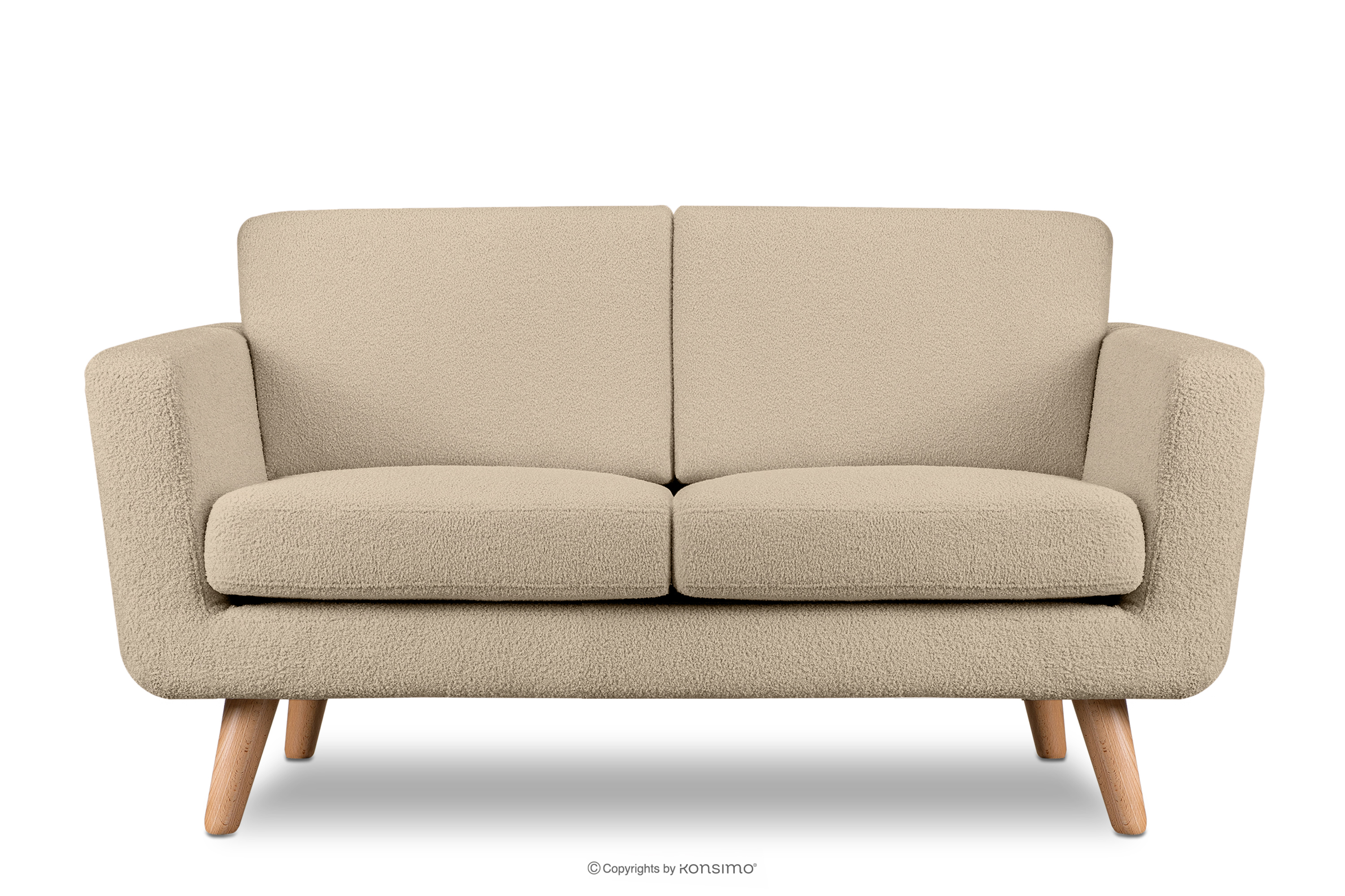 Beiges skandinavisches 2-Sitzer-Sofa Bouclé