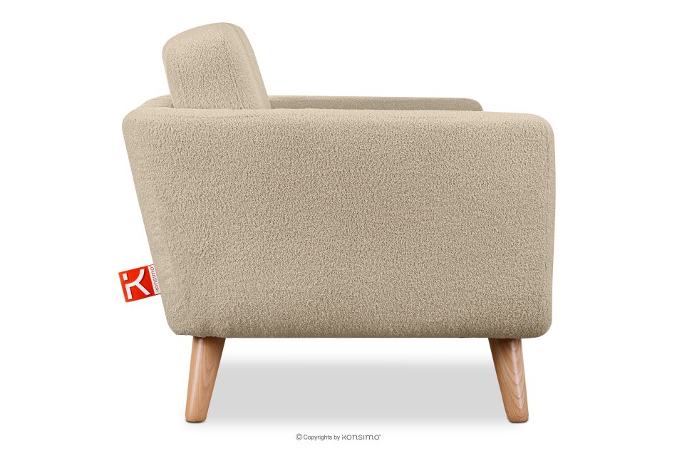 TAGIO Beiges skandinavisches 2-Sitzer-Sofa Bouclé beige - Foto 3