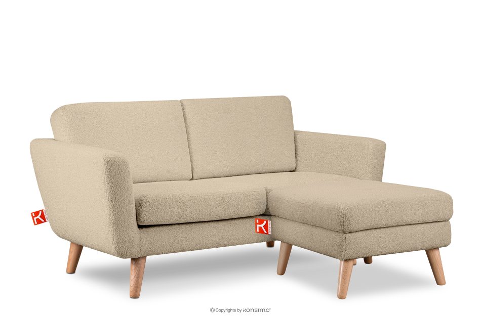TAGIO Beiges skandinavisches 2-Sitzer-Sofa Bouclé beige - Foto 5