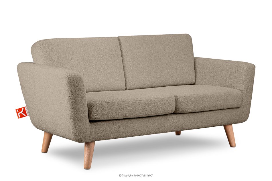 TAGIO Graubeige skandinavisches 2-Sitzer-Sofa Bouclé graubeige - Foto 2