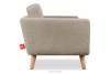 TAGIO Graubeige skandinavisches 2-Sitzer-Sofa Bouclé graubeige - Foto 4