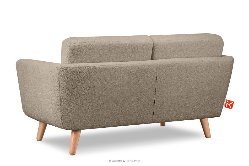 TAGIO Graubeige skandinavisches 2-Sitzer-Sofa Bouclé graubeige - Foto 4