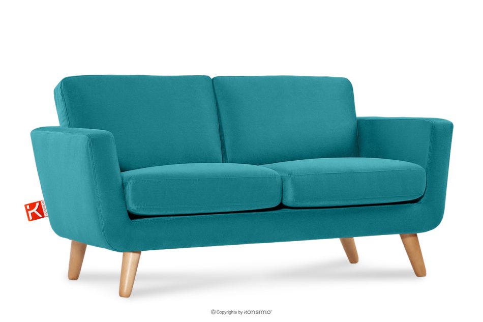 TAGIO Türkises skandinavisches 2-Sitzer-Sofa türkis - Foto 2