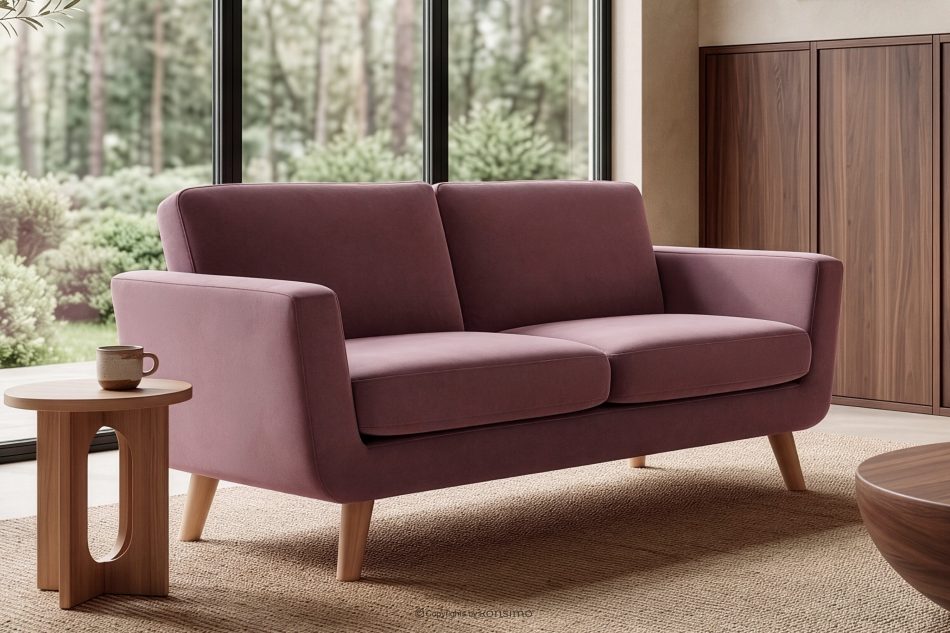 TAGIO Rosa skandinavisches 2-Sitzer-Sofa koralle - Foto 1