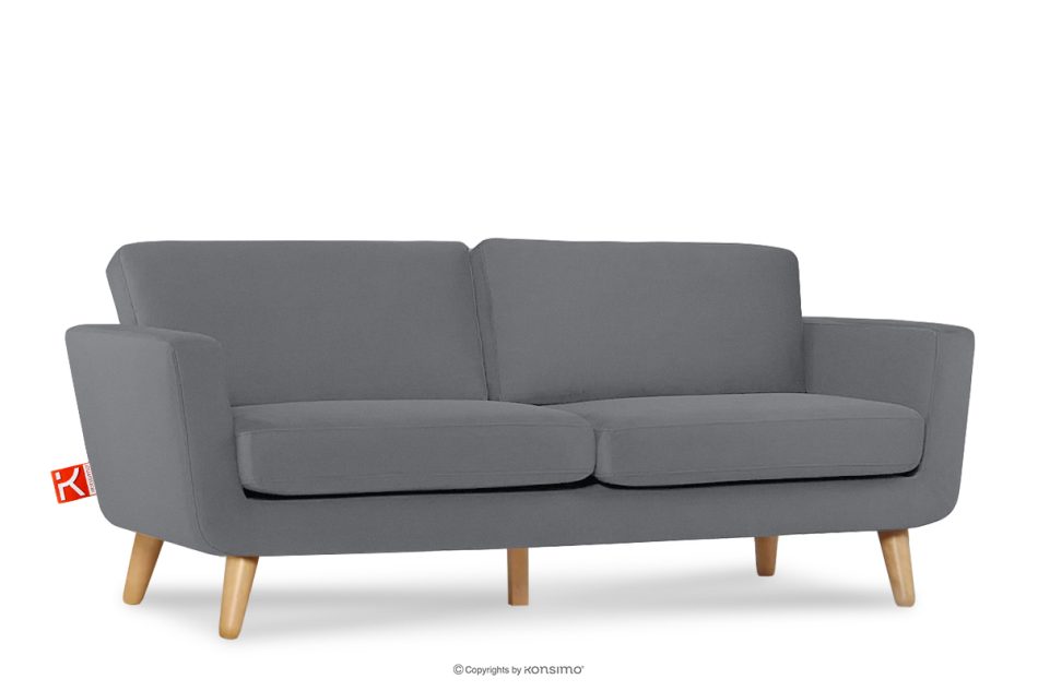 TAGIO Skandinavisches 3-Sitzer-Sofa in Grau grau - Foto 2