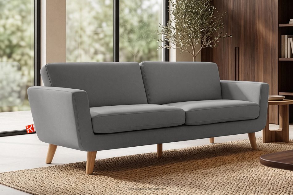 TAGIO Skandinavisches 3-Sitzer-Sofa in Grau grau - Foto 1