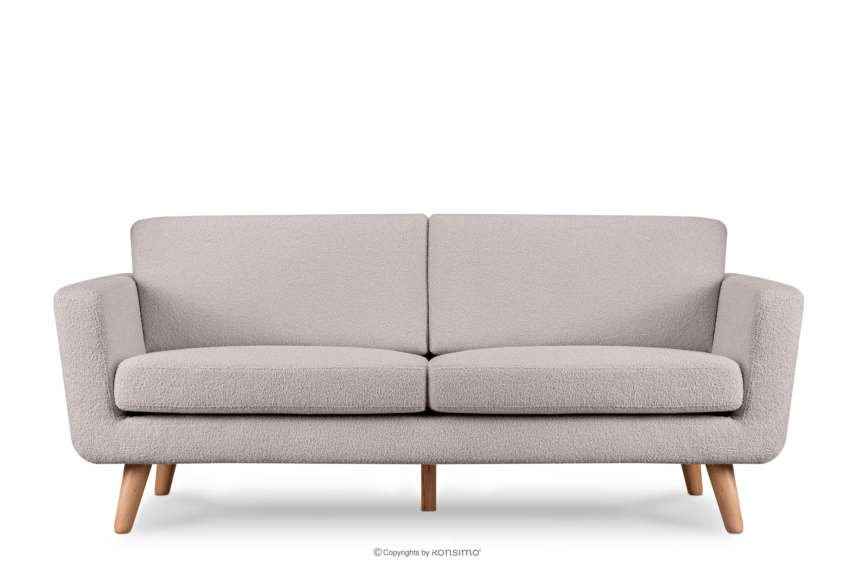 Skandinavisches 3-Sitzer-Sofa in Hellgrau Bouclé
