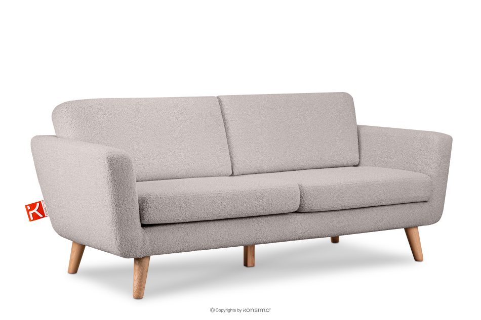 TAGIO Skandinavisches 3-Sitzer-Sofa in Hellgrau Bouclé hellgrau - Foto 2