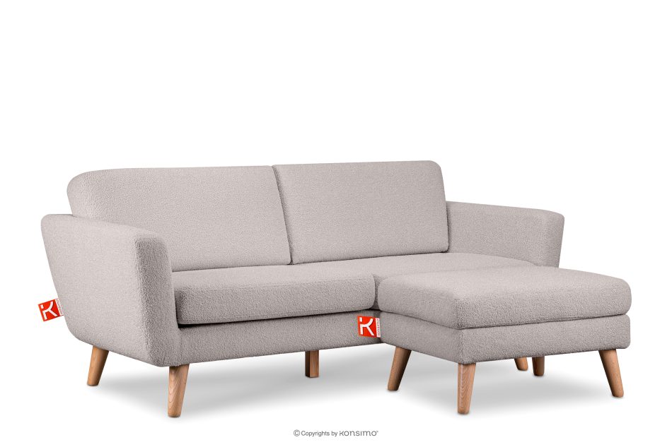 TAGIO Skandinavisches 3-Sitzer-Sofa in Hellgrau Bouclé hellgrau - Foto 5