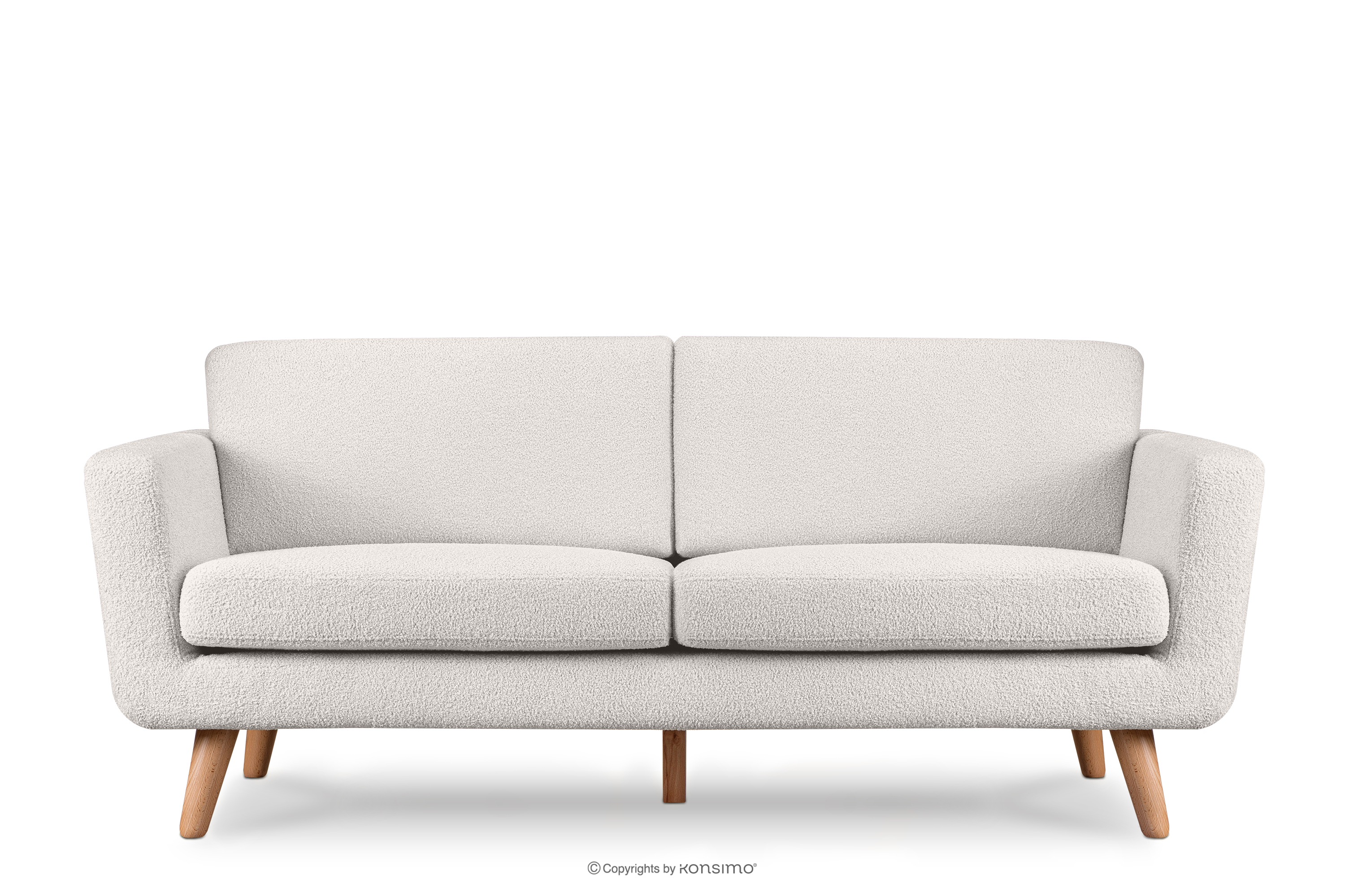 Skandinavisches 3-Sitzer-Sofa in Weiß Bouclé