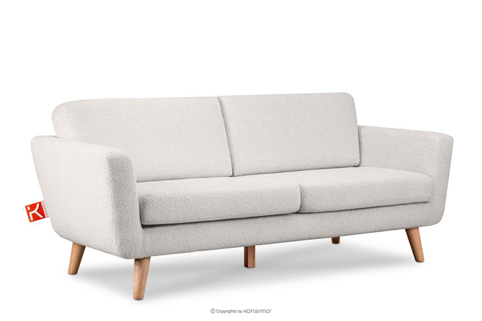 TAGIO Skandinavisches 3-Sitzer-Sofa in Weiß Bouclé weiß - Foto 2