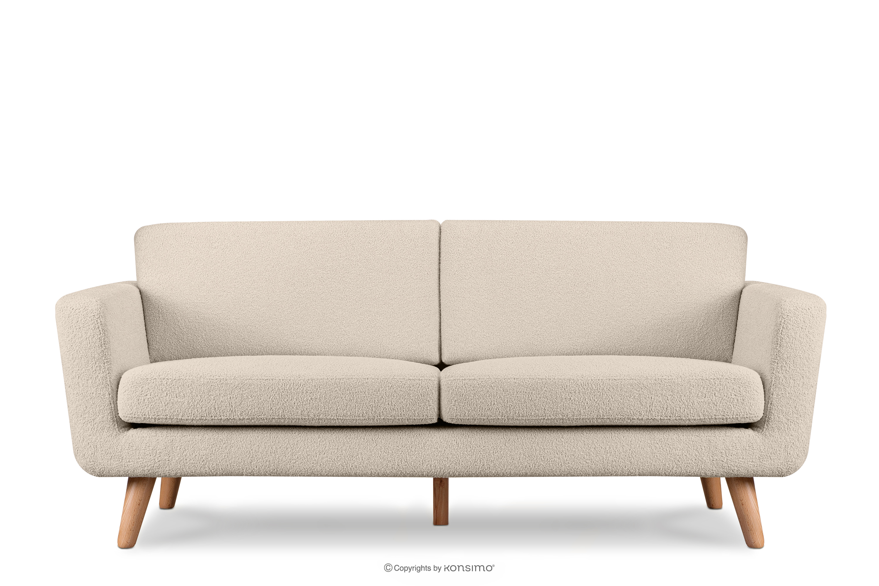 Skandinavisches 3-Sitzer-Sofa in Creme Bouclé