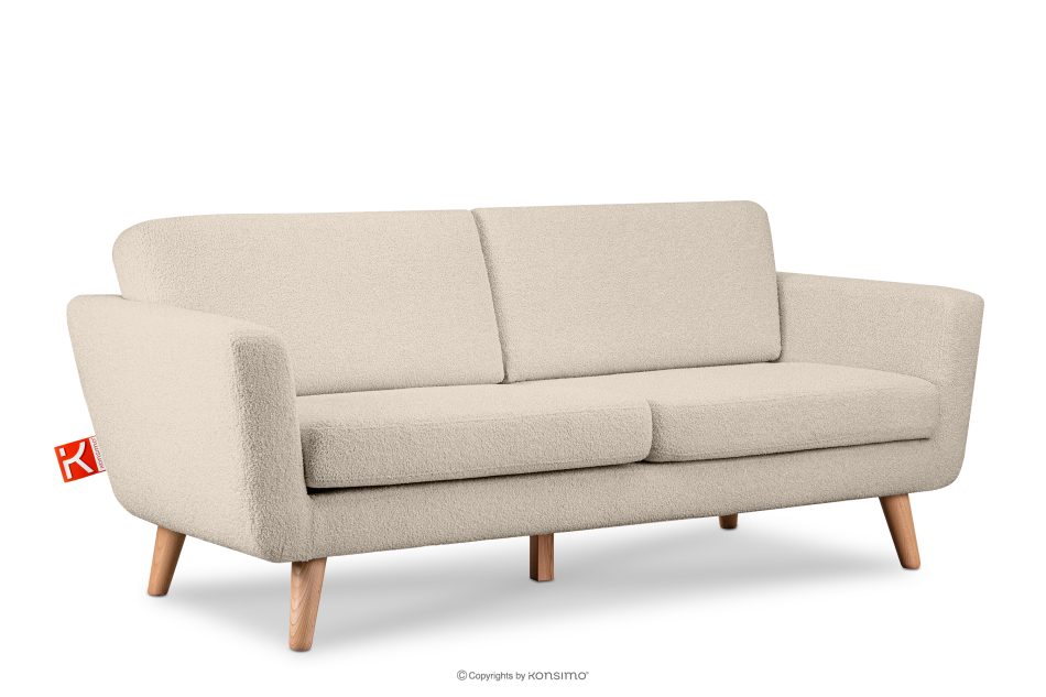 TAGIO Skandinavisches 3-Sitzer-Sofa in Creme Bouclé creme - Foto 2