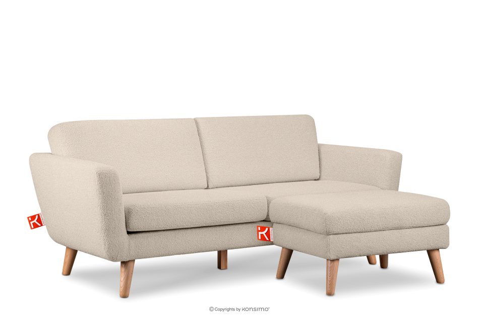 TAGIO Skandinavisches 3-Sitzer-Sofa in Creme Bouclé creme - Foto 5