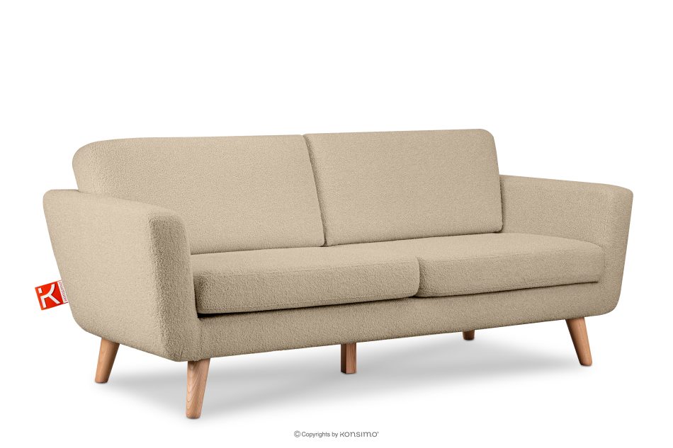 TAGIO Skandinavisches 3-Sitzer-Sofa in Beige Bouclé beige - Foto 2