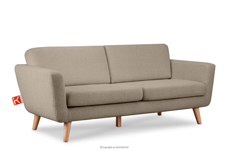 TAGIO Skandinavisches 3-Sitzer-Sofa in Graubeige Bouclé graubeige - Foto 2