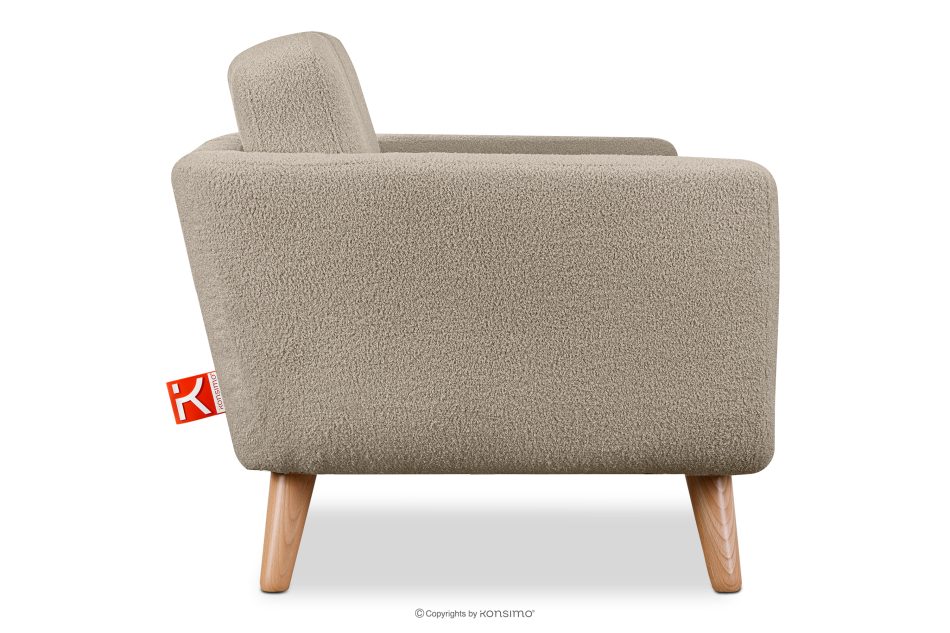 TAGIO Skandinavisches 3-Sitzer-Sofa in Graubeige Bouclé graubeige - Foto 3