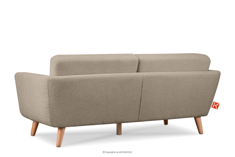 TAGIO Skandinavisches 3-Sitzer-Sofa in Graubeige Bouclé graubeige - Foto 4