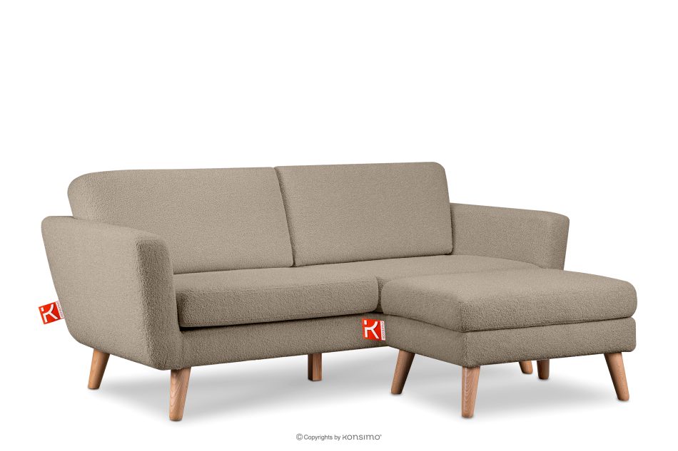 TAGIO Skandinavisches 3-Sitzer-Sofa in Graubeige Bouclé graubeige - Foto 5