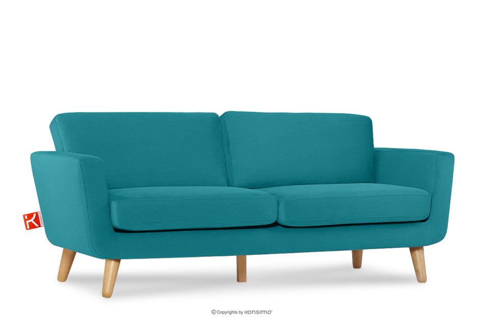 TAGIO Skandinavisches 3-Sitzer-Sofa in Türkis türkis - Foto 2