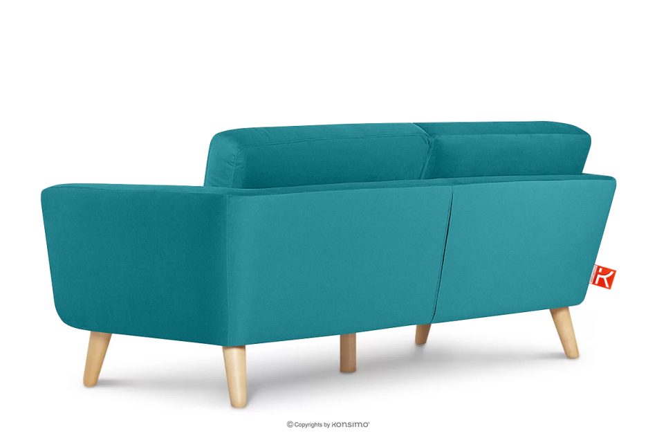 TAGIO Skandinavisches 3-Sitzer-Sofa in Türkis türkis - Foto 3